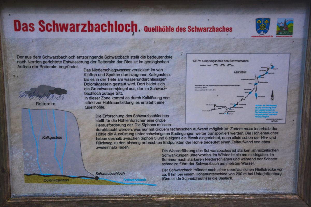 Schwarzbachloch Infotafel
